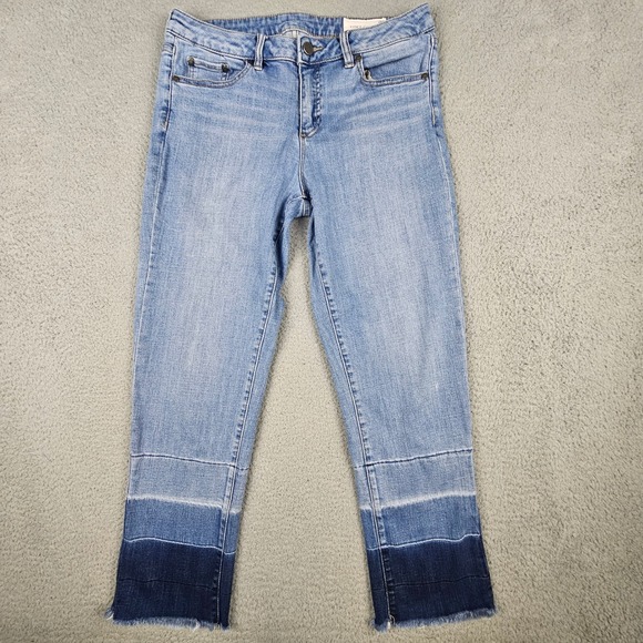 Vince Camuto Denim - Vince Camuto Jeans Women 28/6 Blue Ombre Dip Dye Frayed Hem Straight Leg